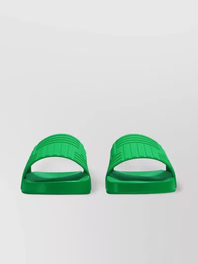 Bottega Veneta Slip-on Sandals With Textured Rubber Sole In Green