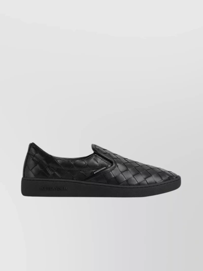 Bottega Veneta Braided Slip-on Sneakers In Black