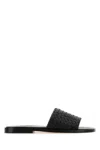 Bottega Veneta Nappa Leather Elio Slippers With Woven Texture In Black