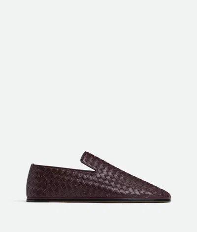 Bottega Veneta Sunday Intrecciato Leather Slip-on Shoes In Burgundy