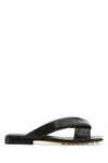 Bottega Veneta Women Dark Brown Leather Riva Slippers