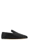Bottega Veneta Sawyer Blue Slip-on Sneakers With Logo Detail And Intreccio Motif In Leather Man In Black