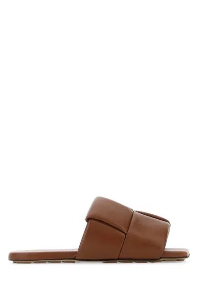 Bottega Veneta Patch Flat Sandals In Brown