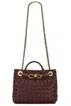 Bottega Veneta Andiamo Bag Small In Madder Brown & Muse Brass