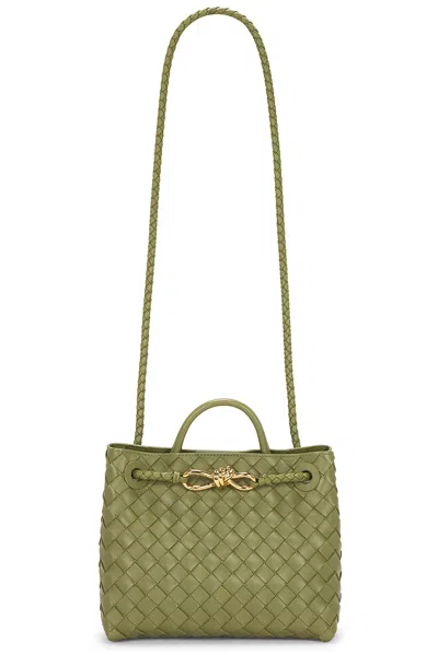 Bottega Veneta Small Andiamo Bag In Matcha & Muse Brass