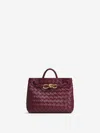 Bottega Veneta Women Andiamo Shoulder Bag In Burgundy