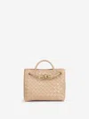 Bottega Veneta Womens Andiamo Small Leather Top-handle Bag Sea Salt-m B-sea Sa In Neutral