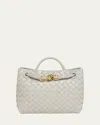 Bottega Veneta Andiamo Small Leather Tote Bag In Agate Gray/gold