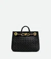 Bottega Veneta Small Andiamo Chain Leather Shoulder Bag In Black