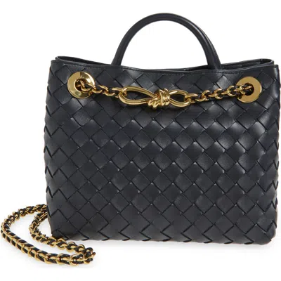 Bottega Veneta Womens Black-m Brass Andiamo Small Leather Top-handle Bag