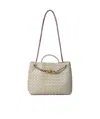 Bottega Veneta Small Andiamo Handbag In Neutral