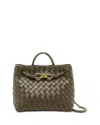 Bottega Veneta Small Andiamo Intrecciato Leather Top Handle Bag In Green