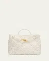 Bottega Veneta Small Andiamo Intrecciato Leather Top-handle Bag In Neutral