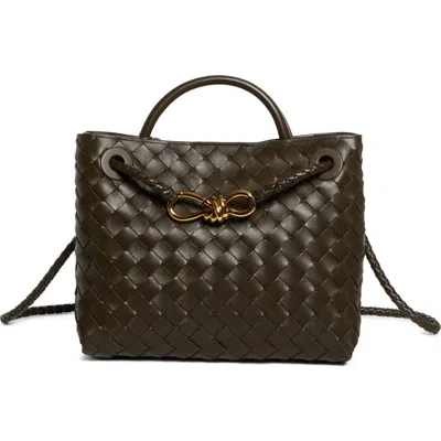 Bottega Veneta Small Andiamo Intrecciato Shoulder Bag In Brown