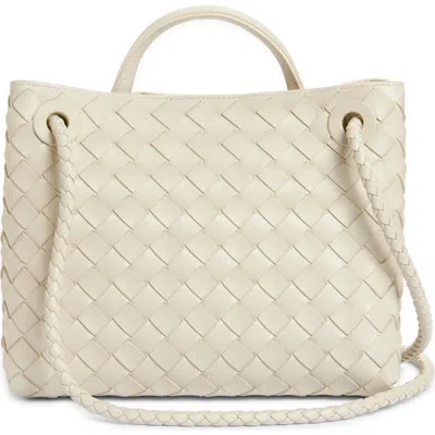 Bottega Veneta Small Andiamo Intrecciato Shoulder Bag In 9211 Sea Salt-m B-sea Sa