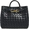 Bottega Veneta Small Andiamo Intrecciato Shoulder Bag In Black