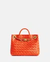 Bottega Veneta Small Andiamo Chain Leather Shoulder Bag In Orange