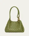 Bottega Veneta Parachute Small Intrecciato Leather Shoulder Bag In Green