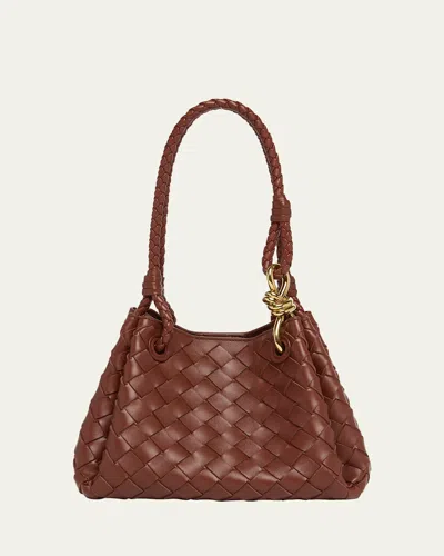 Bottega Veneta Small Andiamo Parachute Bag In Burgundy