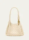 Bottega Veneta Small Andiamo Intrecciato Leather Crossbody Bag In Sea Salt
