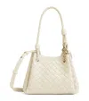 Bottega Veneta Small Andiamo Intrecciato Leather Crossbody Bag In White