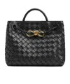 Bottega Veneta Women Andiamo Small Leather Crossbody Bag With Intrecciato Motif In Black