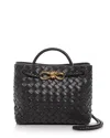 Bottega Veneta Black Small Andiamo Bag In Black/gold