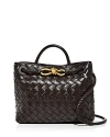 Bottega Veneta Women Andiamo Small Leather Tote Bag In Fondant/brass