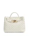 Bottega Veneta Small Andiamo Shoulder Bag In White