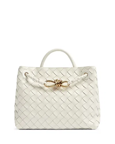 Bottega Veneta Small Andiamo Shoulder Bag In White