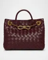 Bottega Veneta Small Andiamo Chain Leather Shoulder Bag In Madder Brown