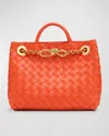 Bottega Veneta Small Andiamo Shoulder Bag With Chain Strap In Orange