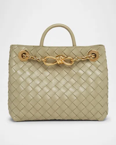 Bottega Veneta Small Andiamo Shoulder Bag With Chain Strap In Travertine