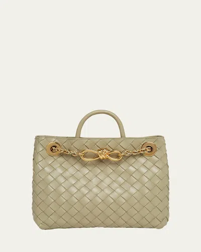 Bottega Veneta Small Andiamo Shoulder Bag With Chain Strap In Travertine