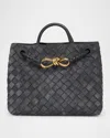 Bottega Veneta Small Andiamo Suede Tote Bag In Gray