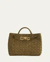 Bottega Veneta Small Andiamo Shoulder Bag In Olive Oil