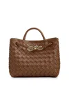 Bottega Veneta Andiamo Intrecciato Small Leather Tote Bag In Brown