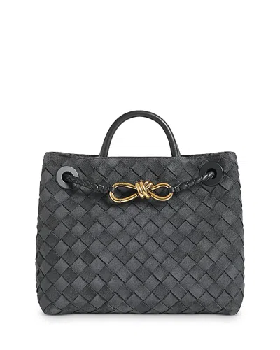 Bottega Veneta Womens Black-m Brass-black Andiamo Leather Top-handle Bag