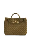 Bottega Veneta Small Andiamo Shoulder Bag In Olive Oil/brass