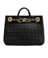 Bottega Veneta Small Andiamo Chain Leather Shoulder Bag In Black