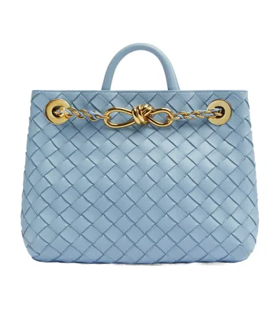 Bottega Veneta Small Andiamo Tote Bag In Blue