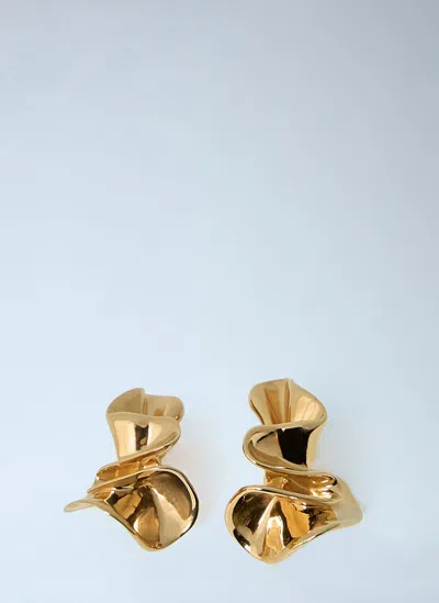 Bottega Veneta Small Anemone Earings In Gold