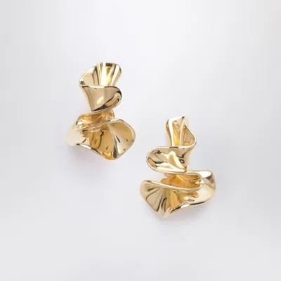 Bottega Veneta Small Anemone Earrings In Gold Tone