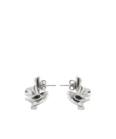 Bottega Veneta Small Anemone Earrings In Silver