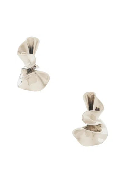 Bottega Veneta Small Anemone Earrings In Silver