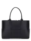 Bottega Veneta Arco Small Leather Shoulder Bag In Blue