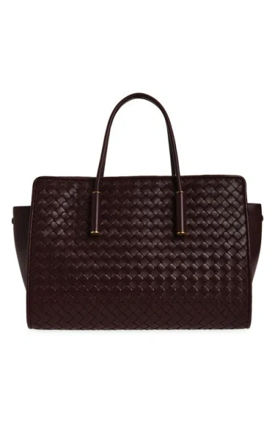Bottega Veneta Small Barbara Intrecciato Leather Tote In Brown