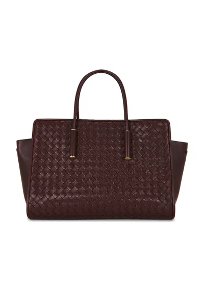Bottega Veneta Small Barbara Tote Bag In Deep Mahogany & Brass Vibrato