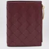 Bottega Veneta Small Bi-fold Wallet Cherry Colour In Intrecciato