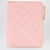 Bottega Veneta Small Bi-fold Wallet Pink In Intrecciato